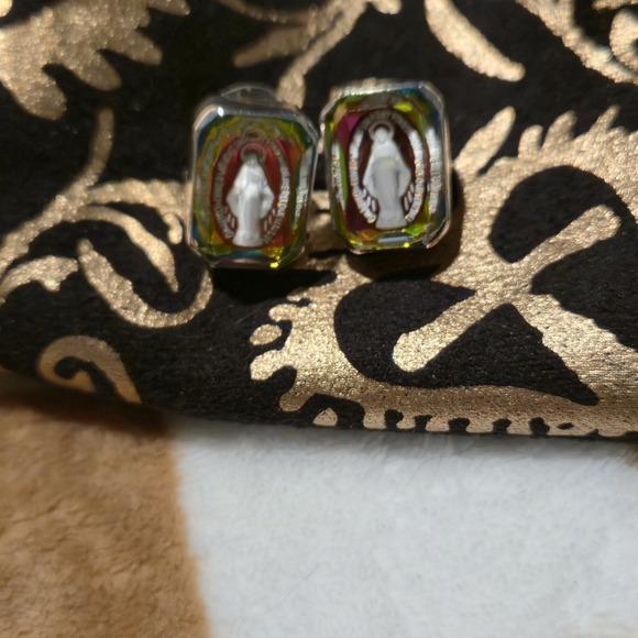 Colorful Religious Icon Earrings - Picture 5 of 7